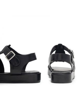 Sandale din piele Simple - negru