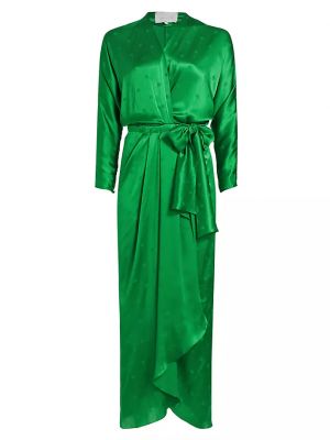 Шелковое платье Johanna Ortiz зеленое