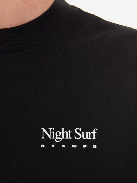 Tričko s potiskem relaxed fit Stampd černé