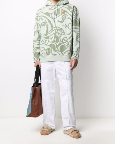 Sudadera con capucha con estampado abstracto Kenzo verde
