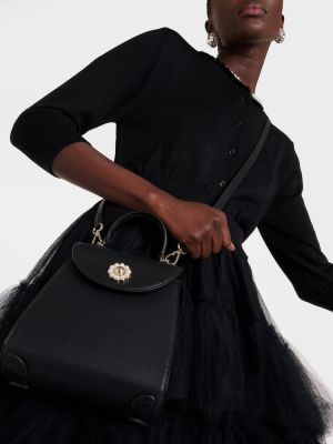 Kožená nákupná taška Simone Rocha čierna