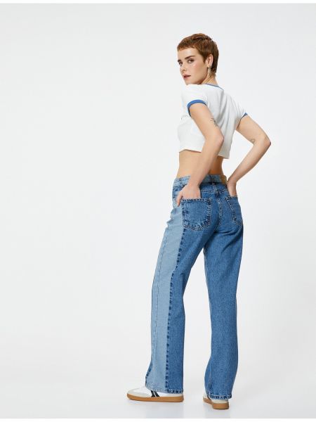 Bavlnené džínsy s rovným strihom s vreckami Koton