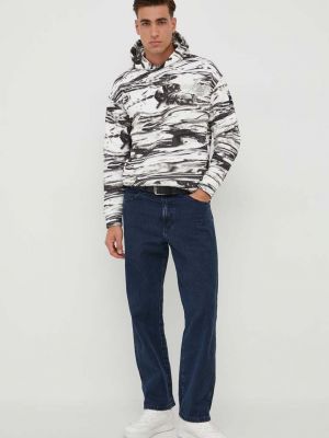 Hoodie s kapuljačom s printom Calvin Klein siva