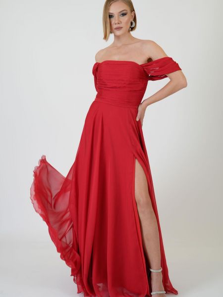 Sukienka wieczorowa szyfonowa Carmen czerwona