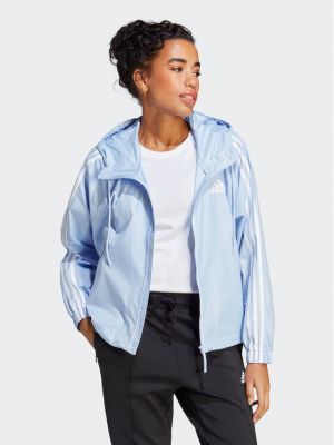 Laza szabású csíkos átmeneti dzseki Adidas kék