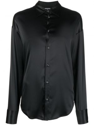 Saténová košile Dsquared2 černá