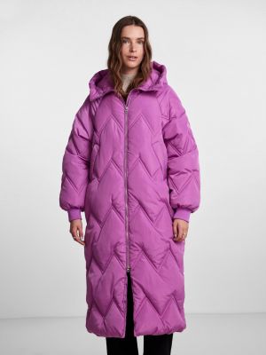 Prošívaný kabát Pieces fialový
