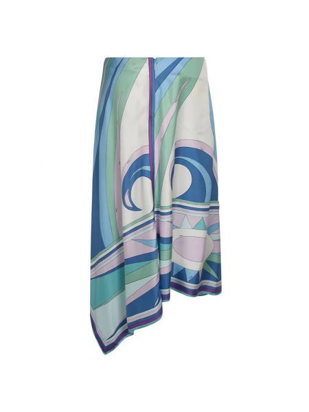 Falda midi de seda con estampado con estampado geométrico Emilio Pucci