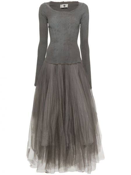 Вечерна рокля от тюл Marc Le Bihan сиво