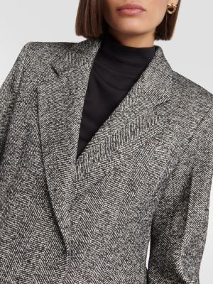 Μάλλινος μπουφάν με μοτίβο ψαροκόκαλο Victoria Beckham μαύρο