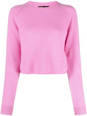 Kašmírový sveter s výšivkou Maje ružová