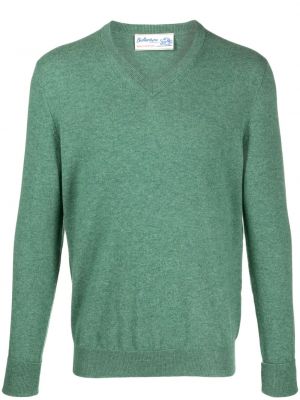 Kašmírový sveter s výstrihom do v Ballantyne zelená
