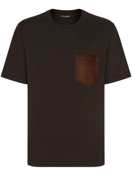 Medvilninis marškinėliai Dolce & Gabbana ruda