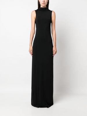 Drapované večerní šaty Saint Laurent černé
