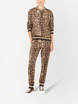 Treniņtērpa bikses ar apdruku ar leoparda rakstu Dolce & Gabbana