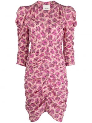 Šaty s potlačou Isabel Marant ružová