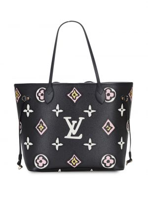 Lapos talpú cipzáras bőr bevásárlótáska Louis Vuitton - fekete