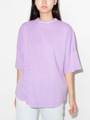 Camiseta con estampado Palm Angels violeta