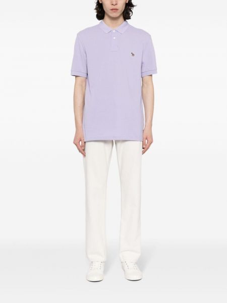 Medvilninis polo marškinėliai su zebro raštu Ps Paul Smith violetinė