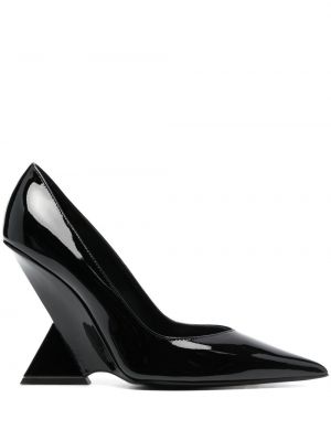 Полуотворени обувки с ток с висок ток The Attico черно