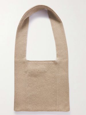 JOSEPH Сумка-тоут Bag-Luxe из смеси хлопка, шерсти и кашемира крючком бежевый