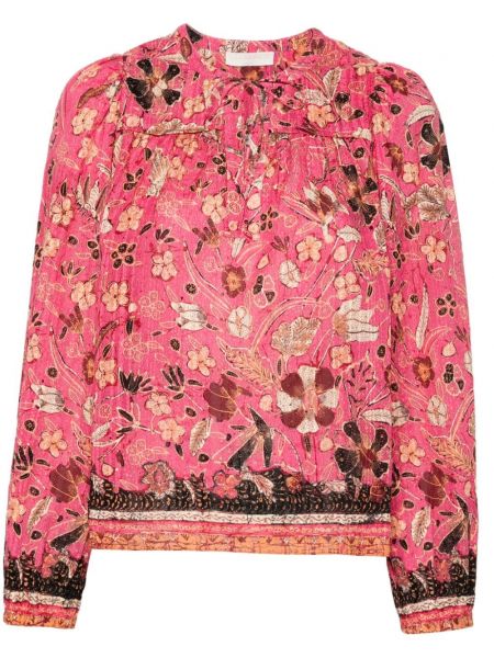 Блуза на цветя с принт Ulla Johnson розово