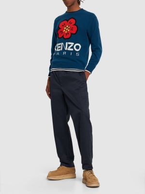 Volneni pulover Kenzo Paris modra