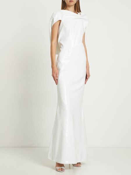 Asymetrické dlouhé šaty Roland Mouret bílé