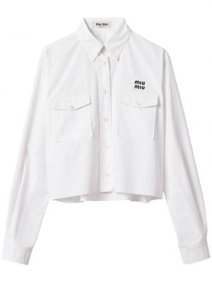 Košile s výšivkou Miu Miu bílá