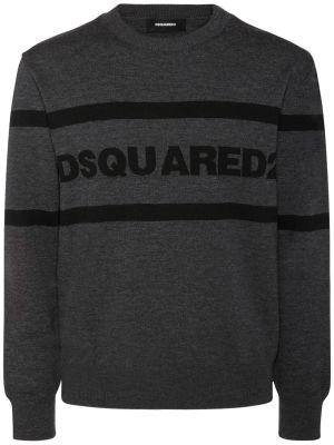 Vlněný svetr Dsquared2 šedý
