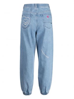 Skinny džíny s výšivkou s vysokým pasem A Bathing Ape® modré