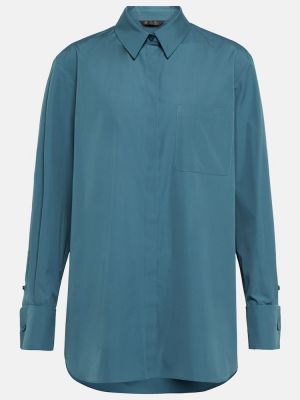 Βαμβακερό πουκάμισο Loro Piana μπλε
