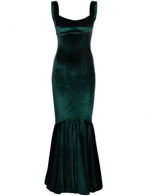 Velurové večerné šaty bez rukávov Atu Body Couture zelená