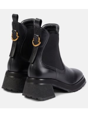 Kožené chelsea boots Moncler čierna