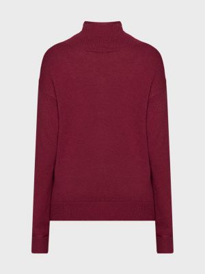 Бордовый шерстяной пуловер Tommy Hilfiger