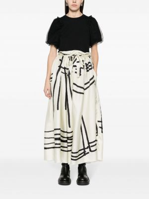 Hedvábné dlouhá sukně s potiskem s abstraktním vzorem Daniela Gregis