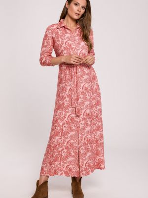 Φλοράλ φόρεμα Makover ροζ
