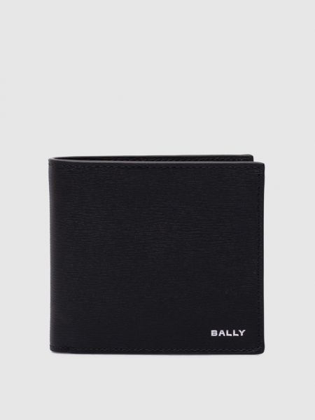 Кожаный кошелек с принтом Bally черный