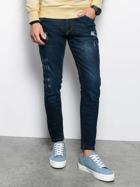 Priliehavé priliehavé skinny fit džínsy Ombre modrá