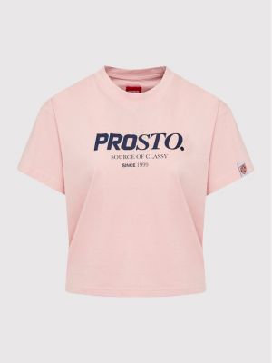 T-Shirt KLASYK Deny 1034 Różowy Relaxed Fit Prosto.