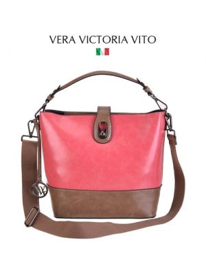 Сумка мессенджер Vera Victoria Vito повседневная, экокожа, внутренний карман, регулируемый ремень коричневый