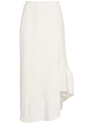 Jupe mi-longue taille haute plissé Lanvin blanc