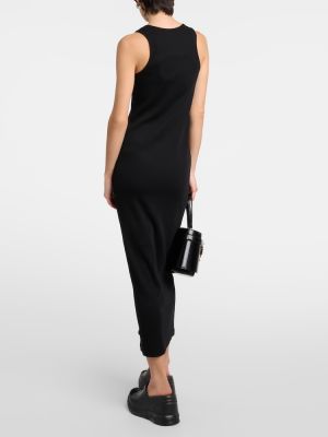 Jersey bombažna dolga obleka Givenchy črna