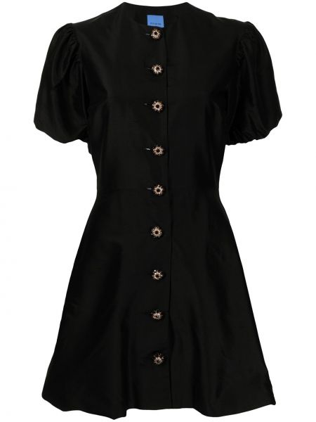 Svilena mini obleka Macgraw črna