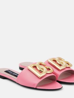 Кожени ниски обувки от лакирана кожа Dolce&gabbana розово