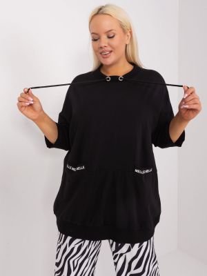 Bluză cu croială lejeră cu buzunare Fashionhunters negru