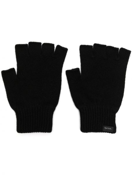 Mănuși din cașmir tricotate Paul Smith negru