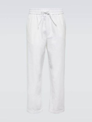 Džerzej bavlnené teplákové nohavice Lardini biela