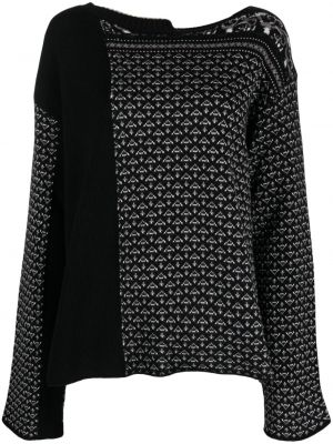 Asimetrični pulover Mm6 Maison Margiela črna
