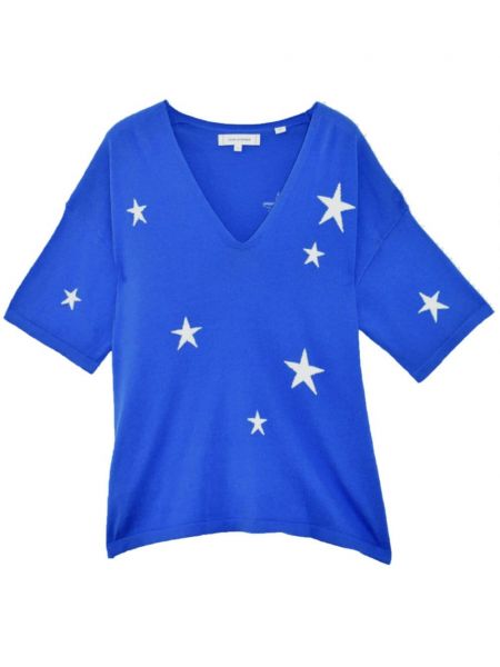 Πλεκτή βαμβακερή μπλούζα με μοτίβο αστέρια Chinti & Parker